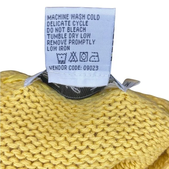 Vintage Short Sleeve Sweater Women’s M Yellow 90s Cottage Ribbon Summer Spring - Picture 5 of 5
